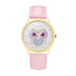 Gaiety &Agrave; La Mode Femmes Dame Montre Pu Sangle Mignon Hibou Cadran Montre-Bracelet &Agrave; Quartz (Rose) - Neuf
