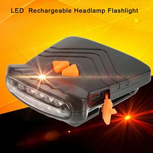 Lampe Frontale Etanche A 5 Led Rechargeable Avec Clip Pour Chapeau Et Sangle Elastique Pour La Peche Et Le Camping - Neuf