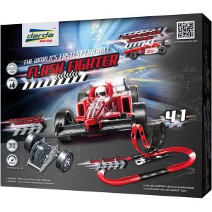 KAJGL-50241-Circuit De Course Flash Fighter,Circuit De Course Pour Voitures,Circuit D'Env.3 Mètres,Avec Double Looping Et Voiture De Course Formula,Pour Enfants À Partir De 5 Ans - Neuf