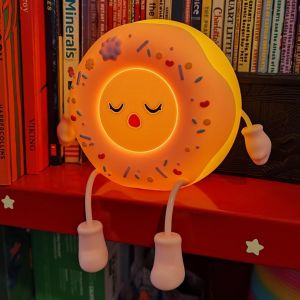 Kalanka-Veilleuse Led En Forme De Donut Pour Enfants, Veilleuse Rechargeable Pour Chambre De Gar&ccedil;ons Et Filles, Rose - Neuf