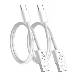 CLOUDDS-Câble Tressé Carplay Pour Iphone 16 15 De Voiture 30Cm 2 Pack,18W 3A Cable Tressé Voiture Pour Apple Carplay Et Android Auto,Câble Usb Vers Usb C Charge Rapide Données Pour Samsung A55 A35 A1 - Neuf