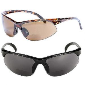 2 Paire De Lunettes De Soleil Enveloppantes De Sport Bifocales Unisexes - Lunettes De Soleil De Lecture En Plein Air - Noir/Haute D&eacute;finition Ambre - 3.00 - Neuf