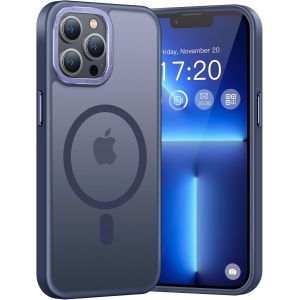 Maa-Coque Pour Iphone 13 Pro Max Avec Magnétique Anti-Glissant/Anti-Dérapant/Anti-Empreintes Digitales Mat Coque Iphone 13 Pro Max Antichoc Anti-Rayures Coque De Protection (Bleu Marine) - Neuf