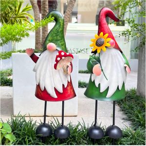 Mevronisshop-Lot De 2 Statues De Nain De Jardin En Métal De 45,7 Cm - Décoration Pour Noël, Pelouse, Terrasse, Cour - Neuf