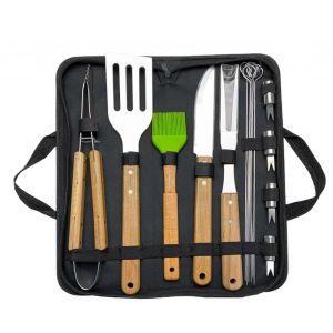 Ensemble De 16 Pièces Pour Barbecue : Spatule, Pince, Brosse Et Accessoires De Cuisine En Acier Inoxydable Pour Le Camping Et Les Pique-Niques En Plein Air. Idéal Pour Le Camping Et Les Pique-Niques. - Neuf
