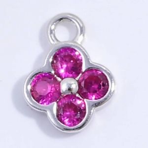 Breloques Tr&egrave;fle En Argent Sterling S925, Zircon Color&eacute;, Pour Bricolage, Bracelets, Colliers, Accessoires De Fabrication De Bijoux Sd57--Platinum Rose Red - Neuf