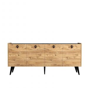 Buffet en bois "Kaya" - 180 x 40 x 79 cm - Marron - Neuf