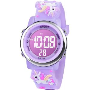 Kalanka-Montre Enfant, Montre Enfant &Eacute;tanche Num&eacute;rique Sport, Montre Conception De Dessin Anim&eacute; 3d Digitale, Montre Enfant Led R&eacute;tro Eclairage Pour 3 &Agrave; 11 Ans Fille Gar&ccedil;on - Neuf