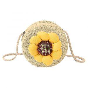 Sac à main rond en paille, sac de plage à bandoulière, cadeau de Noël - Neuf