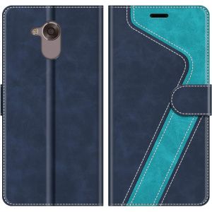 Kal-Coque Pour Honor 6a, Housse En Cuir Magnétique Fonction Stand Étui Pour Honor 6a, Bleu - Neuf