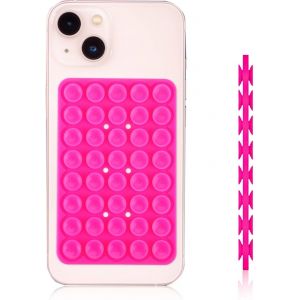 Support De Téléphone À Ventouse, Adhésif Support Silicone Téléphone Ventouse Support Téléphone À Ventouse Double Face Pour Selfies Vidéos Accessoires Pour Appareils Mobiles(Rose Rouge) - Neuf