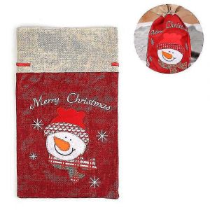 Sac de Jute Sac de Cadeau de No&euml;l - Sac en Coton pour les Bonbons Cadeaux D&eacute;corations - Neuf