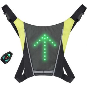 Jexnovashop-Gilet Dossard &Agrave; 48 Leds Clignotant R&eacute;fl&eacute;chissant Avec Signalisation De Direction Pour V&eacute;lo Et Trottinette. T&eacute;l&eacute;commande Et Rechargeable. Vendeur Fran&ccedil;ais Et Stock En France. - Neuf