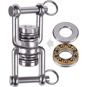 Ulteronixshop-Hamac Pivotant, Pivot &agrave; Roulement pour Balan&ccedil;oire 360 Accroche Montage Palier Boucle Ouverte D Forme pour Chaise de Terrain de Jeu Corde Yoga Sac Frappe Kit de Suspension - Neuf