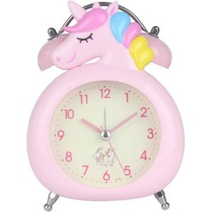 ERYI-Réveil Mignon Pour Filles Avec Veilleuse Sans Tic-Tac Balayage Silencieux Deuxième Super Fort Double Cloche Chambre Chevet Décoration Pour Enfants Sj72Pink - Neuf