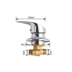 Mitigeur de douche en laiton chromé avec connecteur G1/2"" pour eau chaude/froide - Sortie de déviation du robinet de cabine de douche - Neuf