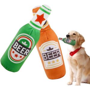 Beer Dog Toy Set Of 2 Soft Toy Dog Toy For Squeaky Dog Plush Dog Indestructible Interactive Toy For Dogs Anti-Boredom Toy For All Breeds And Sizes Of Dogs - Neuf
