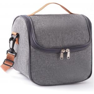 Kalanka-Sac &Agrave; Lunch, Petite Glaci&egrave;re Pliable, Sac Isotherme Avec Doublure En Feuille D'aluminium, Sac &Agrave; Lunch Pour Les D&eacute;placements, Le Travail, L'&eacute;cole, Les Sorties Alimentaires (Gris, 6.5l) - Neuf