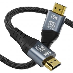 C&acirc;ble HDMI 16K 10K 8K , C&acirc;ble HDMI Ultra Haute Vitesse 96Gbps HDMI2.2 16K@30Hz 10K120Hz 8K@60Hz 4K@240Hz, HDCP 2.3 HDR10 eARC Compatible avec PS5/Xbox/Roku TV/PC Gaming/Blu-ray (HDMI2.2 16K C&acirc;ble 1M) - Neuf