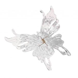 Pince À Cheveux En Forme De Papillons, Transparente, Antidérapante, Dents Croisées, Griffe En Plastique, Tête Arrière, Grand Requin, Accessoires Pour Cheveux-Blanc - Neuf
