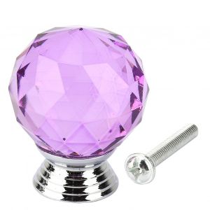poignee de tiroir en cristal de 30 mm en forme de boule pour placard (violet) - Neuf
