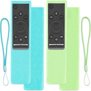 2Pcs Coque Télécommande Silicone Pour Samsung Smart Tv Remote Bn59-01363 Bn59-01385 Bn59-01386 Bn59-01391 Tm2280E Tm1990C Tm2140A Tm2095A Protection Telecommande, Protege Télécommande Bleu Vert - Neuf