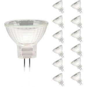 Ampoules Halogènes Gu4 Lot De 12,Mr11 12v 20w Halogène,Ampoules Halogènes Mr11 20w Plafonnier 2 Broches Dimmable,Lampe Halogene Gu4 2700k Blanc Chaud,Paquet De 12 - Neuf