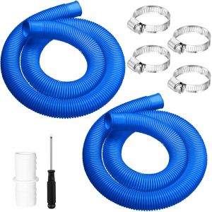 Lot de 2 tuyaux de piscine de 32 mm,150 cm,tuyau d'aspiration de 32 mm,tuyau pour pompe de piscine,avec 4 clips de sécurité et 1 raccord de tuyau.[G52] - Neuf