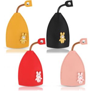 Loc-4Pcs Étui À Clé De Voiture, Cuir Pu Pochette À Porte-Clés 4 Couleurs Dessin Animé Créatif Pull Out Key Case Car Key Case Pour Clés De Voiture Cadeau De Voiture Neuve (Style Lapin) - Neuf
