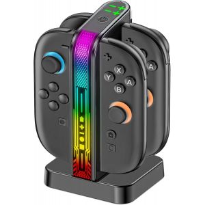 Nintendo Switch 2 J-Con 2 Magnetic Charger,Switch 2 J-Con 2 Fast Charger 2.5H,Charging Station with Multi-Color RGB LED and Compact Detachable,NS2 Exclusive (NOT Compatible with 1st Gen/OLED) - Neuf