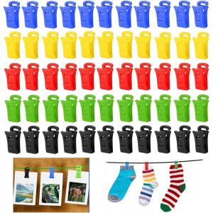 LETNERNY-Pinces Chaussettes,50 Pièces Pinces À Chaussettes Pour Lave Linge Et Sèche Linge Clips À Avec Crochets De Suspension Pince À Chaussettes Multi U ,Pour Le Nettoyage Et Le Rangement - Neuf