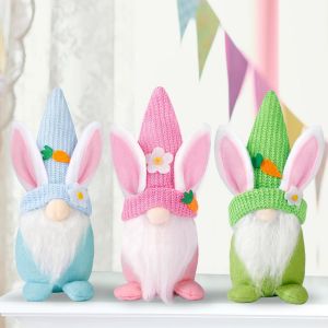Les Gnomes De Pâques, De 3 Pièces, Le Lapin, Le Printemps De Lapin Suédois Jouet En Peluche, Nain Scandinave Sans Visage, Elf Faites À La Main, Cadeau Pour La Décoration De Table Et De Maison. - Neuf