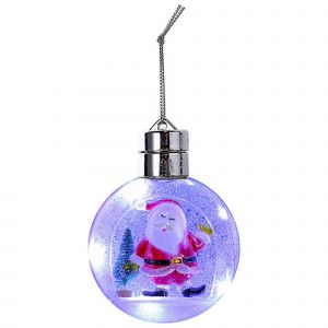 LED Boule de No&euml;l Ornement Lumineux Suspendus &agrave; Billes en Plastique pour l'Arbre de No&euml;l de Vacances de D&eacute;coration - Neuf
