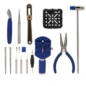 16pcs Kit D'outils De R&eacute;paration De Montre Set Pour L'ouvre-Bo&icirc;tier Arri&egrave;re De La Montre Ajusteur De Bracelet De Montre - Neuf