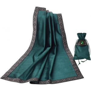 Sjzg-Nappe De Tarot Avec Sac Nappe D'autel Wicca Carr&eacute;e En Velours, Taille Unique (Vert) - Neuf