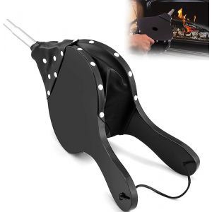 Ulteronixshop-Soufflet, clous d&eacute;coratifs dor&eacute;s, boucle de suspension, soufflet en plastique - Noir - Neuf