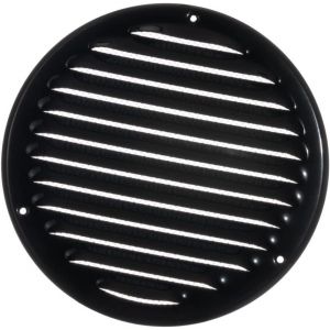 KALANKA-Ø 160mm Grille de Ventilation avec Moustiquaire - Grilles d'aération en Métal - Acier, Noir - Neuf