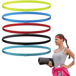 Ensemble De 6 Bandeaux Pour Cheveux Pour Hommes &Eacute;lastiques, Bandeaux Sportifs, Style Fin, Adapt&eacute;s Pour &Ecirc;tre Utilis&eacute;s Lors Du Yoga(Rouge/Vert/Bleu/Noir/Jaune N&eacute;on) - Neuf