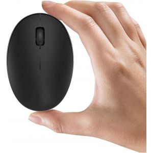 KALANKA-Mini Petite Souris sans Fil Rechargeable Souris d'ordinateur, 2,4 GHz Optical Travel Silent Wireless Mouse avec r&eacute;cepteur USB, 3 Boutons, 1000 dpi pour Ordinateur Portable/PC/Mac (Noir) - Neuf