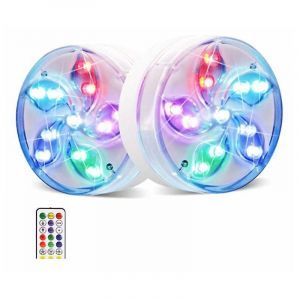 Lot De 2 Lampes Led Multicolores Étanches Avec Télécommande Pour Piscine, Étang, Aquarium, Baignoire, 94,5 Cm - Neuf