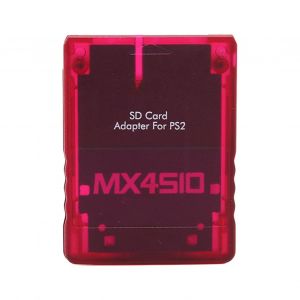 adaptateur de carte memoire MX4SIO SIO2SD, lecteur de carte memoire de remplacement stable et fabrique a la main pour PS2, rouge transparent - Neuf