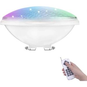 RGBW PAR56 Lampe de Piscine Lumière LED 24W 12V DC/AC, contrôle par télécommande, Etanche IP68 Éclairage sous-Marin - Neuf