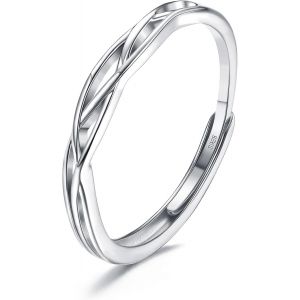 Kahfl-Bague Femme En Argent 925 Réglable N?ud Celtique Bague Argent Femme Minimaliste Bague Anniversaire Bijoux Femme Argent - Neuf