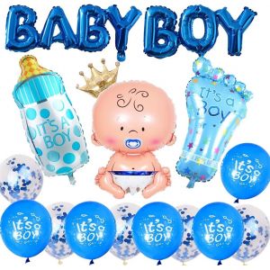 CAUC-Baby Party D&eacute;co gar&ccedil;on, Baby Shower D&eacute;coratione gar&ccedil;on, It's A Boy Ballons bleus, Baby Shower Party D&eacute;co, XXL ballons en plastique comme cadeau pour la naissance d'un gar&ccedil;on - Neuf