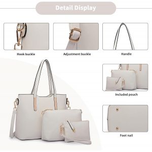 CAUC-Sac &agrave; Main et Portefeuille Ensemble Femme,Grand Cabas Fourre-Tout PU,Sacs pour Dames Femme pour Bureau, Travail & R&eacute;union - Neuf