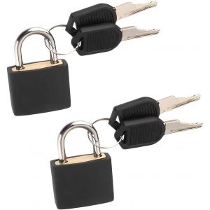 KALANKA-2 Pi&egrave;ces Cadenas &agrave; Bagage, Cadenas Valise avec Cl&eacute;, Mini Cadenas avec Cl&eacute;, Petit Cadenas de S&eacute;curit&eacute; avec Cl&eacute; (Noir) - Neuf