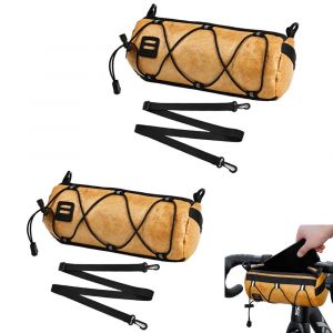 Ensemble De Sacoches De Guidon Pour V&eacute;lo Avec Bandouli&egrave;re - 2 Sacoches De Rangement Pour V&eacute;los De Route Et Vtt - Neuf