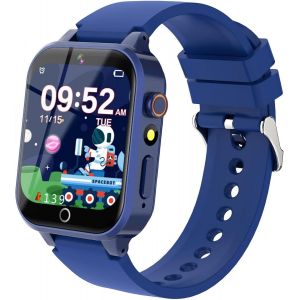JGD-Montre Connect&eacute;e Enfant, 26 Jeux - HD Cam&eacute;ra, R&eacute;veil, Mode &eacute;cole, Musiquem, Podom&egrave;tre, Chronom&egrave;tre, Calendrier, Calculatrice, Cadeaux pour Gar&ccedil;ons et Filles, Montre Intelligente Enfant Bleu - Neuf