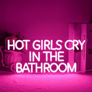 Hot Girls Cry In The Bathroom Panneau N&eacute;on Personnalis&eacute; &Agrave; Intensit&eacute; Variable Pour Chambre &Agrave; Coucher F&ecirc;te Bar - Neuf