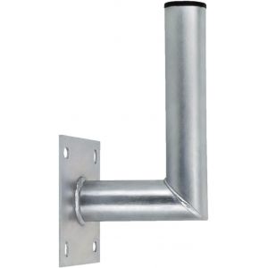 10-15 cm Support mural d'angle en acier galvanis&eacute; pour antenne satellite, parabole parabolique Montage mural Distance au mur 100-150 mm &Oslash; 48 mm - Neuf